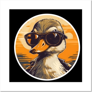 Duck with Sun Glasses Posters and Art